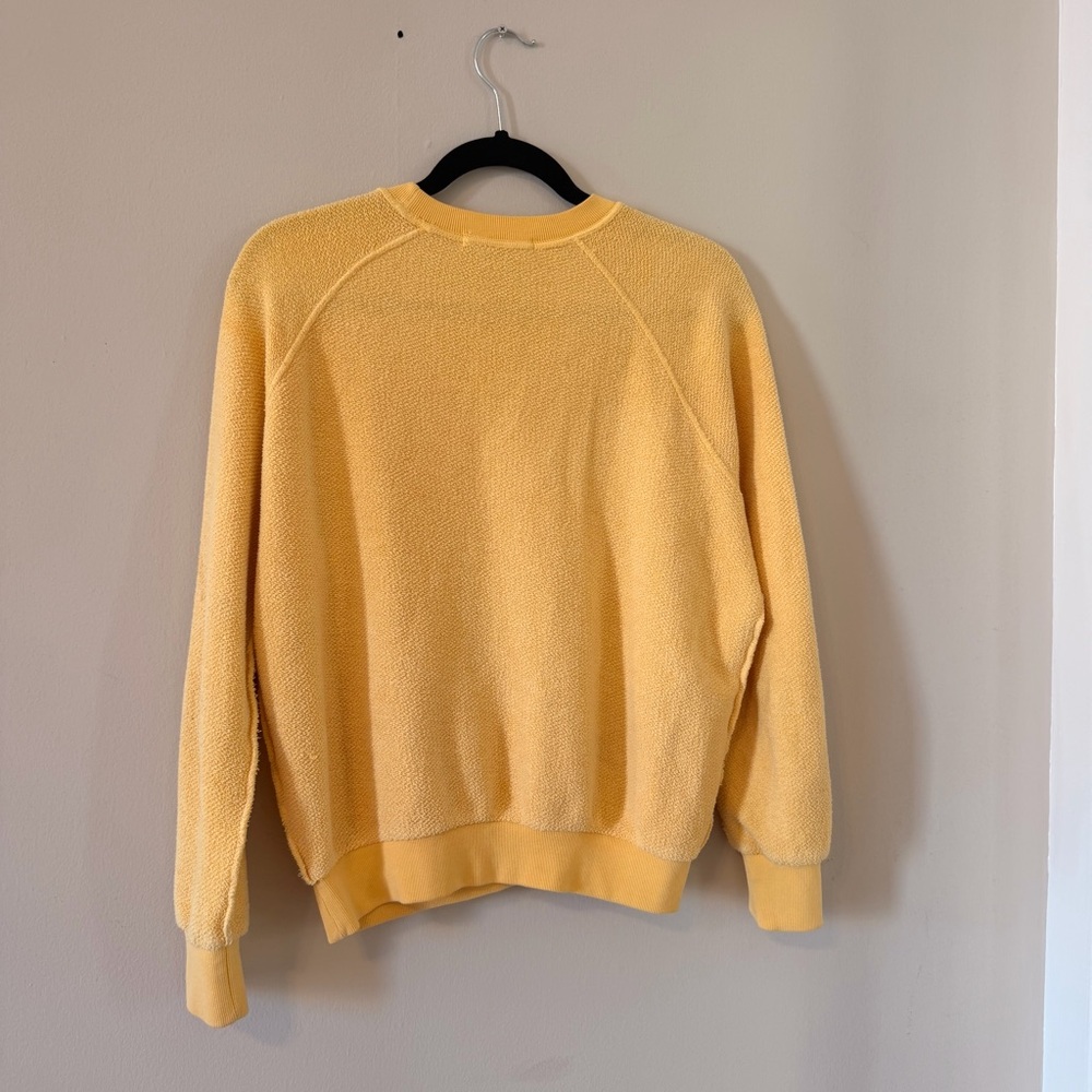 perfectwhitetee Ziggy Textured Inside Out Crewneck Sweater - Yellow - XS - Picture 3 of 6